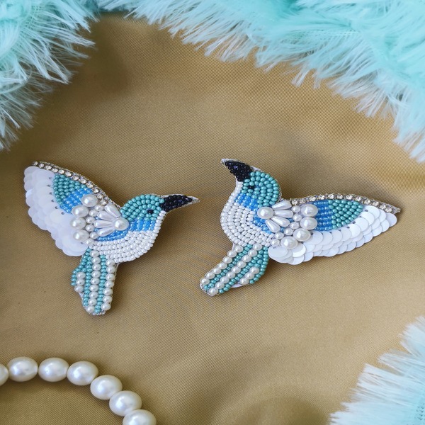 Kingfisher Bird beaded Earring