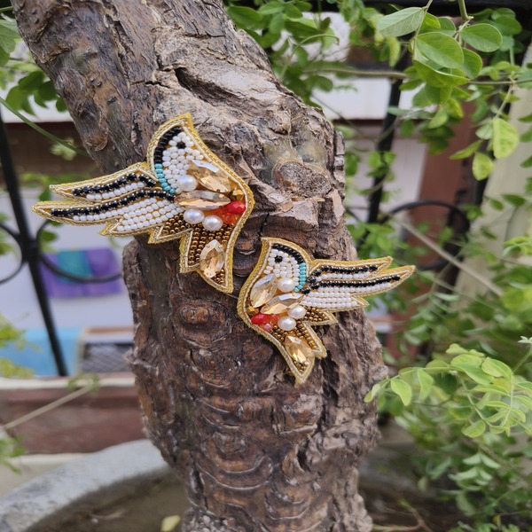 Beaded Colorfull Bird Earring