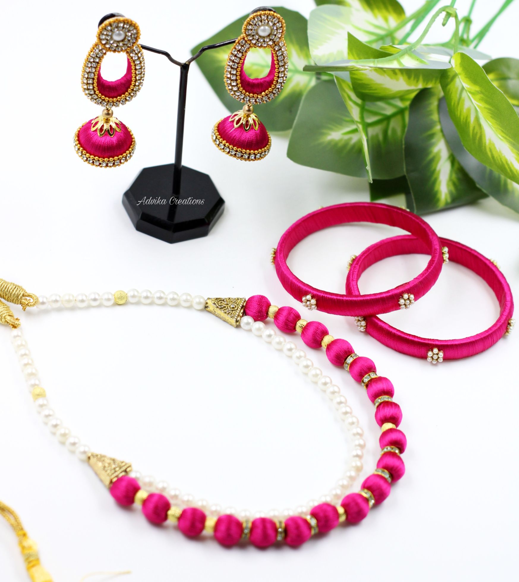 Silk Thread Jewellery Set at Rs 400/set | Silk Thread Jewellery Set in  Varanasi | ID: 19915602455
